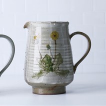 국산 도자기 저그 꽃병 민들레 1000ml, 백일홍1p