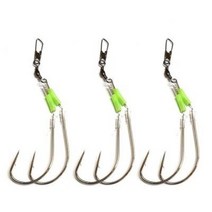 비블랙 대구 외바늘 쌍바늘 스커트 바늘 채비 축광 도래 바다루어 대구낚시 들어뽕 3종선택, 대구 쌍바늘