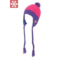 스노우보드엣지백 패딩wa0087 반폴라안감 귀달이 스키모자 짜임비니, 자주색