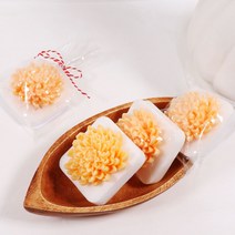 [미세스라라] 플라워 수제비누-낱개, 2)주황 국화 천연수제비누