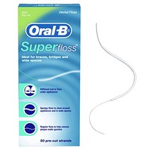 Oral-B Super Floss Pre-Cut Strands Dental Floss Mint 50 Count null, 50 Count (Pack of 1)