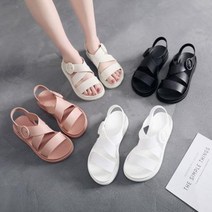 방수 여름 발편한 젤리슈즈 트렌드 멜리사 플랫 플라스틱 샌들 여성 통굽 마젤리