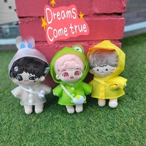 지오몽 우비 레인코트 20cm 15cm 10cm 인형옷 무속성 솜 의상 아이돌 인형 옷, 그린 개구리