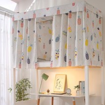 암막텐트 방충 방풍 기숙사 2층침대 텐트 로프 앰프가 있는 학생 인쇄 침대 커튼 걸쇠 대학 싱글 침대 그늘 천 44.5 인치 침대 장식, 파인애플, 1.35m, 협력사