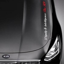 기아 더 K9 흘림체 로고 슬로건 데칼 스티커 옆문, 블랙, 소형, 1개