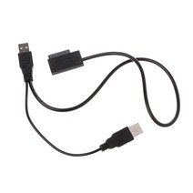 USB 2.0 타입 A ~ 13pin (7+6) SATA 어댑터 케이블 CD-ROM DVD-RO 용 외부 전력, 검은색