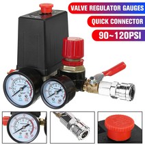 에어레귤레이터 에어압력조절기240V 90-120 PSI 공기 압축기 펌프 압력 스위치 매니 폴드 조절기 퀵 커넥터, 한개옵션0