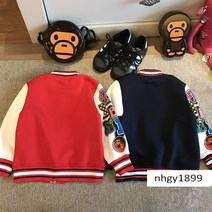 일본 패션 베이프 키즈 가을겨울 남녀 어린이 타월 폴라폴리스 야구