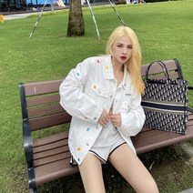 패션 환절기 유니크 무지개 힙합 하프 스트릿 올봄유행패션 빈티지 개성 빈티지자켓