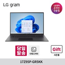 [Win11] 2022 LG 그램17 17Z95P-GR5KK 인텔i5 사무용 디자인 대학생 노트북 블랙, WIN11 Home, 256GB, 코어i5, 8GB