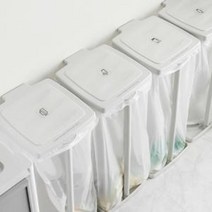 가정용분리수거함 재활용분리수거함 다이소 재활용 쓰레기 분리수거대 종량제 비닐 봉투걸이, 1P 블랙(3단), 1개