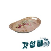 멜라민 쟁반 장미 트 과일 접시/접시/식기/식기/접시/부엌접시/심플한접시/, 멜라민 손잡이 쟁반 핑크 장미 (중) 트레이 과일 접시