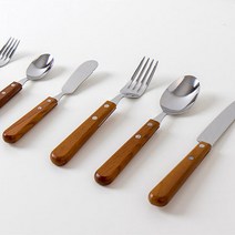 내추럴 우드 빈티지 카페 커트러리 6종 홈카페 포크 나이프 디너양식기 디저트커트러리 디너커트러리 잼나이프 버터나이프 케익포크 스프스푼, 디너나이프