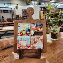 현우드 큰사이즈 타일냄비받침 돌답례품 집들이선물, 05.빨간사과, 1개