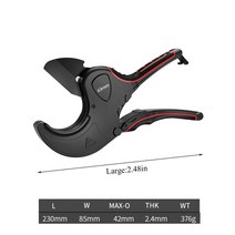 파이프 절단기 아시바 유압자키 커터 뜨거운 pvc 가위 튜브 호스 용 자동 잠금 래칫, 0-63mm, 02 0-63mm