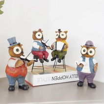 연주하는 부엉이 음악학원 선반 인테리어 작업실 촬영소품 운, 색상