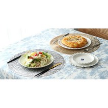 레스토랑셋팅 pvc원형 싱글 런치매트 1인용 신혼집 신혼살림 자취생 가정용 아일랜드식탁 테이블웨어 식당, 실버