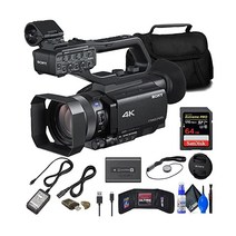 소니 HXR-NX80 4K NXCAM HDR 및 고속 하이브리드 AF(HXR-NX80) + 64GB 메모리 카드 가방 리더기 지갑 캡 키퍼 클리닝 키트