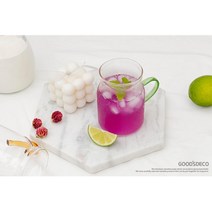 레몬 자몽에이드 만들기 큰 유리머그컵 부담없는선물 커플 집들이 개인컵 뷰티샵 위생, 330ml 엠버