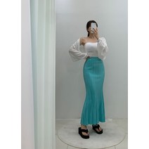 (3컬러) 셜 주름지 플리츠 머메이드 롱스커트