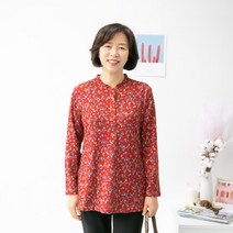 엄마옷마미소 산수유프릴셔츠 반집업티 기모 프릴 할머니꽃티 중년여성티셔츠 4060 엄마티맛집 반목 라운드 빅사이즈 긴팔 미시옷 요양원