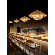 라탄조명 라탄등갓 라탄 조명등 조명갓 식탁등 대나무 수제 직조 샹들리에 무드등, A
