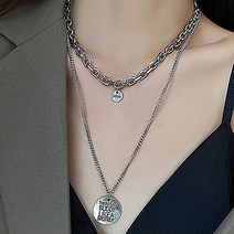 일호장신구 사슬 두줄 레터링 체인 목걸이[써지컬스틸] 개별 카드택 포장 선물상자 증정 국내배송