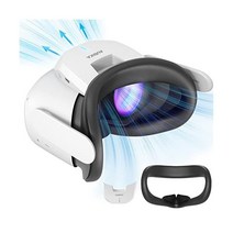 AUBIKA 쿨링팬 + 리무버블 Face Pad for Meta/Oculus Quest 오큘러스 퀘스트 2 악세사리 Facial Interface with 소프트 땀방지 PU C
