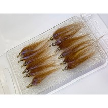 Tigofly-천천히 가라앉는 갈색 올리브 UV 폴라 프라이 12 개 연어 송어 스틸 헤드 미노우 플라이 낚시 파리 루어 플라이 세트-사이즈 #8 루어 플라이훅, 갈색의