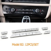 실버 대시보드 에어컨 Ac 버튼 커버 캡 수리 BMW 5 6 7 시리즈 X5 X6 F10 F11 F06 F12 F01 F02 F15 F16, 4.B2 12PCS SET