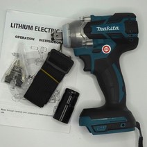 Makita-DTW300Z 18V 리튬 이온 LXT 브러시리스 임팩트 렌치 1/2 인치 330 N · m 정방향/역방향 회전 자동 정지 모드 전기 렌치, 파란, 01 파란