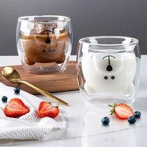 [러블리원] 사랑스러운 곰돌이 이중 유리컵