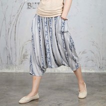 벅시루 여성 인디 프린트 밴딩 할렘 배기