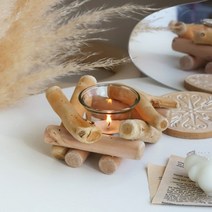 감성 우드 캔들 홀더 티라이트 받침