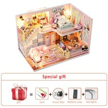 미니어처 아파트 모형 diy 하우스 미니어쳐하우스 diy 하우스 만들기 미니어쳐 오르골 아이엠미니 큰 인형 집 Diy 미니 키트 작은 나무 가구 카페 건축 조립 장난감 크리스마스, 방-017