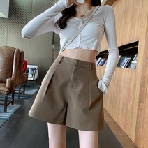 청반바지 고무줄 찢어진 데님 와이드 벨트 짧은 바지 핫 숏 팬츠 봄 여름 캐주얼 여성 여자 인박카019