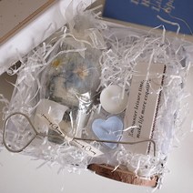 부케캔들홀더 부케 캔들만들기 말리기 선물, K. 파란색 큰 선물 상자