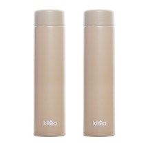 (1+1)클리나 스텐 소형 티 커피 포켓 미니 텀블러 150ml 200ml, 베이지 1+1