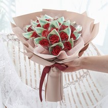 마즈영 돈꽃다발 부모님 환갑 칠순 팔순 생신 졸업식 꽃다발, 20송이, 와인