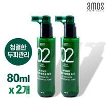 아모스 모근강화 프로페셔널 녹차실감 탈모토닉 80ml, 80ml 2개