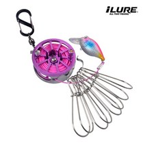 iLure 릴이있는 새로운 낚시 잠금 버클 스테인레스 스틸 끈 라이브 물고기 잠금 벨트 낚시 태클 스트링거 낚시 수레 릴, 70 퍼플