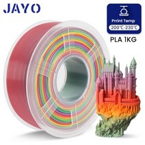 JAYO PETG ABS 실크 필라멘트 1kg 1.75mm 공차 0.02mm FDM 3D 프린터 소재 고강도 100% 버블 필라멘트 없음, PLA Rainbow02