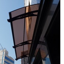 캐노픽스 800X9700 천막 어닝 지지대 설치 비가림막 비가림시설 처마 가격, 회색틀 투명렉산