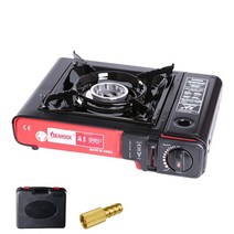 낚시난로 휴대용 하이드로드 부틸 스토브 2.9KW 단일 캠핑 버너 하드 스토리지 케이스 포함 2.9KW 알루미늄 여행 낚시 하이킹용, black, 미국