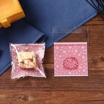 17번 opp숲속토끼 접착비닐 100매 크리스마스 초콜릿 쿠키 마카롱 사탕 선물 포장지, 1세트