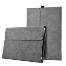서피스독 Microsoft surface pro 9 용 키보드 케이스 8x13 인치 pu 가죽 태블릿 스탠드 커버 surface pro 7 7plus 6 5 4 12.33939, 프로 x 13인치용, 태블릿 케이스 그레이