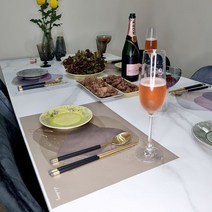 [천삼백케이] [엘라다이닝] 일회용 종이 식탁매트 10P 세트 추상화 브라운 엘라다이닝