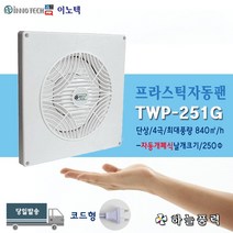 하늘풍력/이노텍/환풍기/프라스틱팬/자동개폐형/환기팬/화장실/흡연실/사무실/점포/////TWP-251G