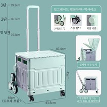 Picky Virgo 랄라접이식카트 계단형 클라이밍 8륜 75L+ 방수 스티커 100매, 녹색, 75L