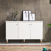 키높이거실장 2단 수납 높은 대리석 콘솔 TV장 티비다이, 화이트